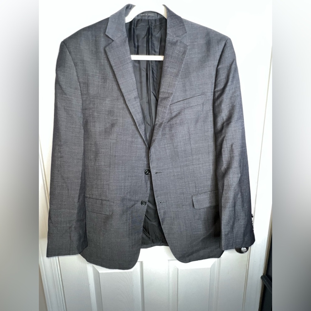 Michael Kors Men’s 42 Reg 100% Wool Dark Gray Black Sport Coat Jacket 42R - Picture 9 of 16